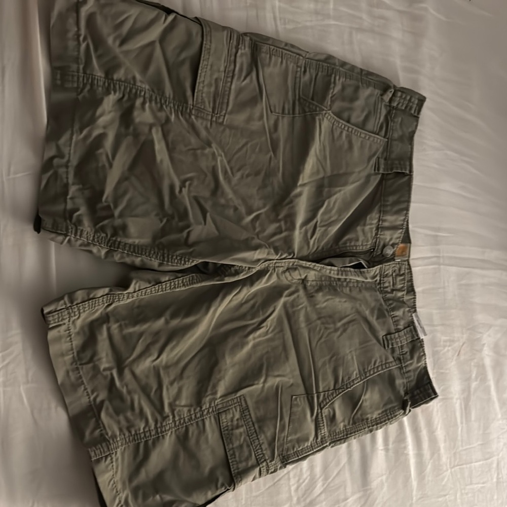 Carhartt Gray Green  Cargo Shorts Relaxed Fit Cotton